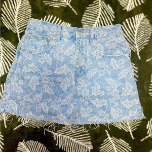 Pattern vintage style jean skirt